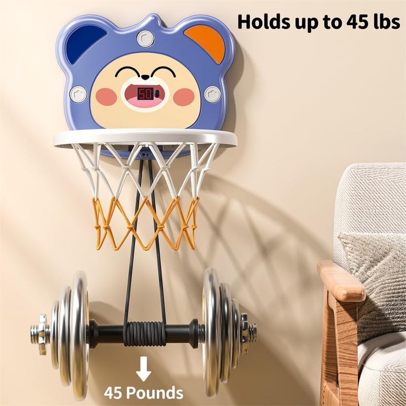 Indoor Mini Basketball Hoop, household Ball Toys for Toddlers and Kids with 4 Balls & Electronic Scoreboard & 1Random Color Air Pump, Toys Gifts for Boys - Image 3