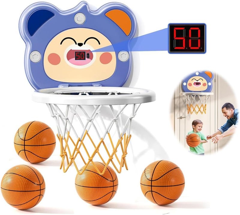 Indoor Mini Basketball Hoop, household Ball Toys for Toddlers and Kids with 4 Balls & Electronic Scoreboard & 1Random Color Air Pump, Toys Gifts for Boys - Image 1