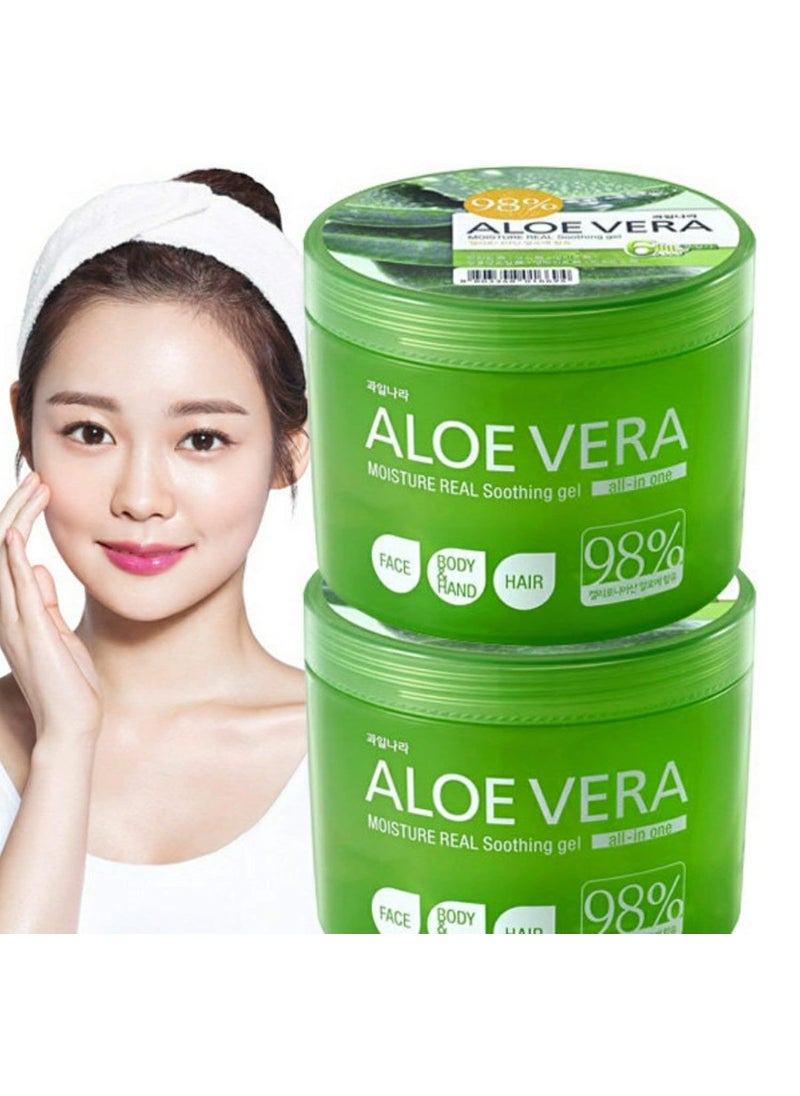 Kwailnara - Kwailnara 98 Aloe Vera Moisture Real Soothing Gel for Face Body Hand Hair 500ml  169 oz - Image 1