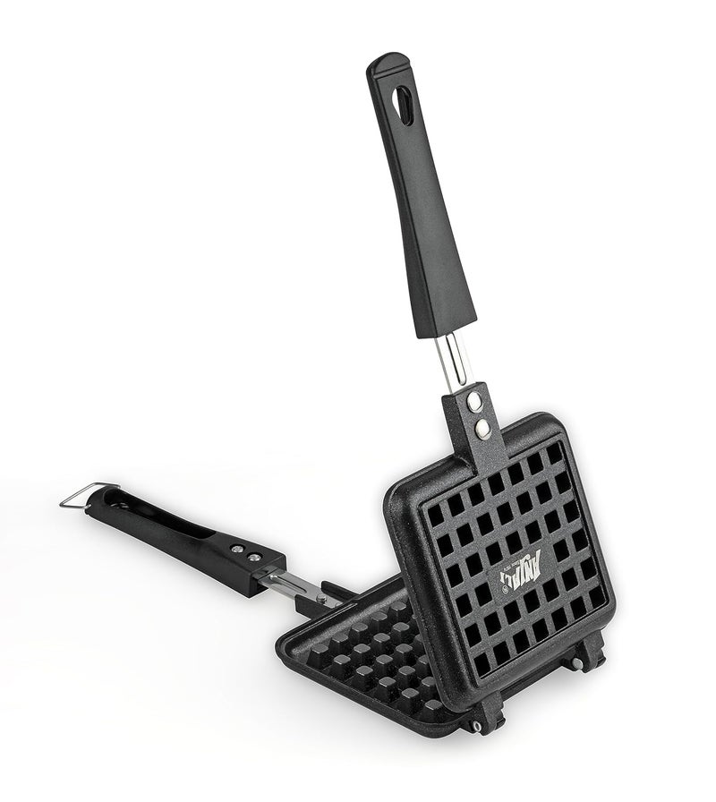 Anjali Aluminium Non stick Waffle MakerToaster Mould for Gas Burner Stove Kitchen Tool Use for Home Restaurant Black - Image 3