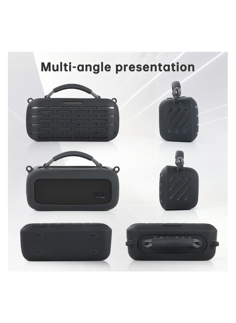 SYOSI Silicone Speaker Cover, Durable Silicone Protective Cover with Adjustable Shoulder Strap, Perfect Fit for Bose SoundLink Max Portable Speaker, Black Case for Daily Use and Travel  - Image 3