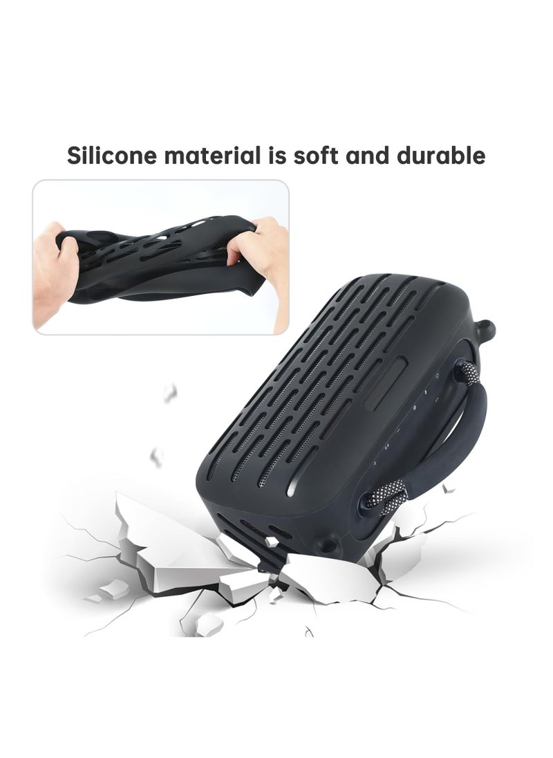 SYOSI Silicone Speaker Cover, Durable Silicone Protective Cover with Adjustable Shoulder Strap, Perfect Fit for Bose SoundLink Max Portable Speaker, Black Case for Daily Use and Travel  - Image 5