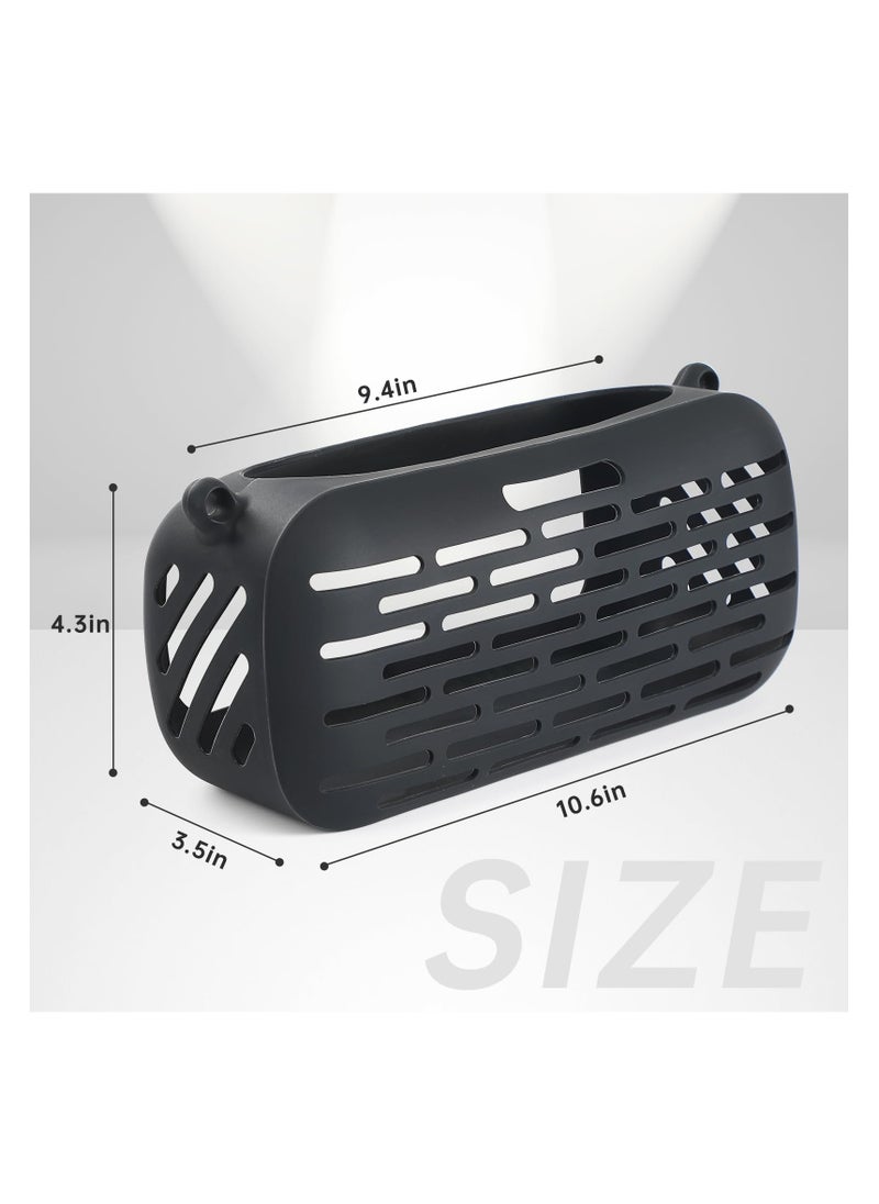 Silicone Speaker Cover, Durable Silicone Protective Cover with Adjustable Shoulder Strap, Perfect Fit for Bose SoundLink Max Portable Speaker, Black Case for Daily Use and Travel