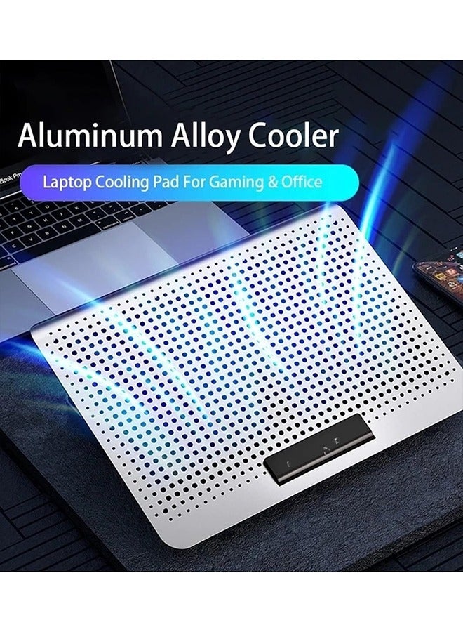 Loquat Laptop Fan Cooling Pad Metal Gaming Laptop Cooler Silent Fan For Laptop Cooling Pads Two USB Port Portable Adjustable Notebook Stand Laptop - Image 2