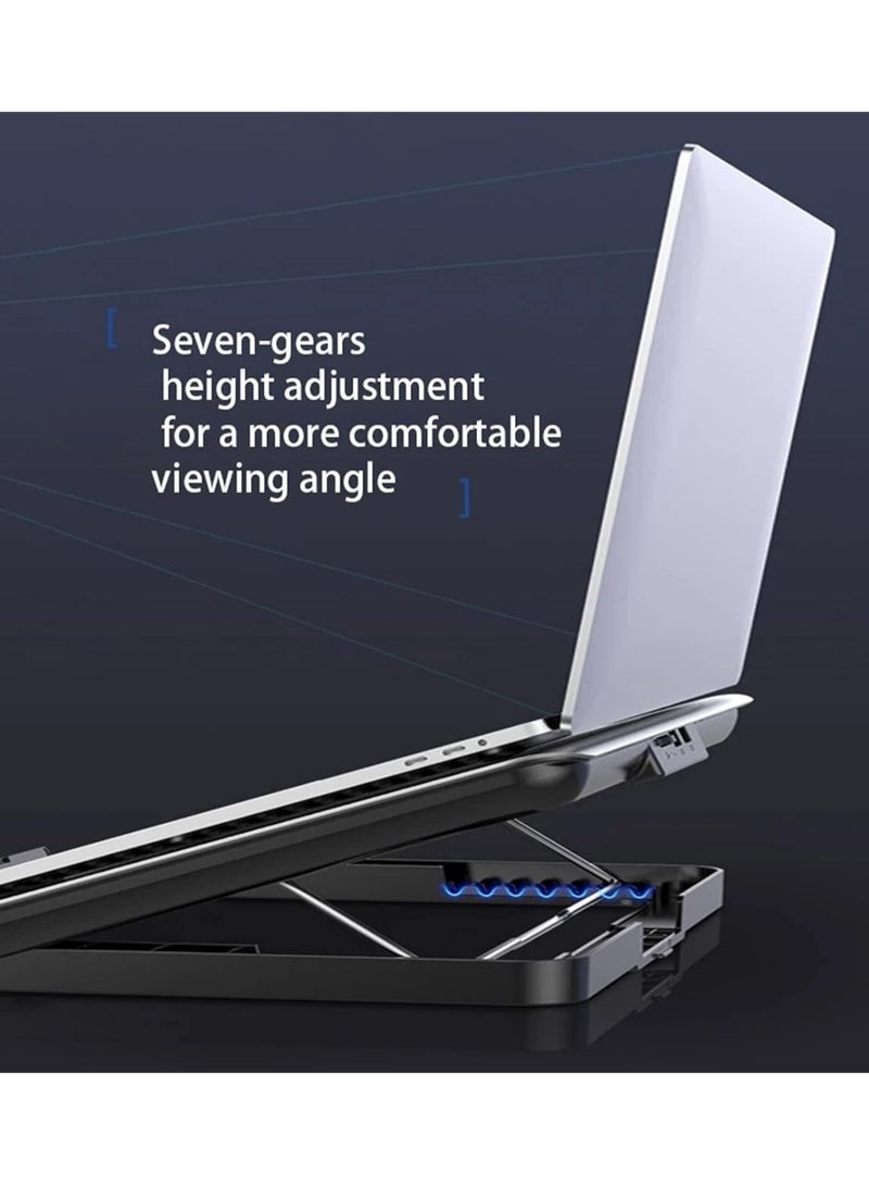Loquat Laptop Fan Cooling Pad Metal Gaming Laptop Cooler Silent Fan For Laptop Cooling Pads Two USB Port Portable Adjustable Notebook Stand Laptop - Image 3