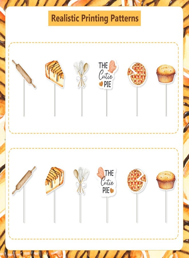 Balterever 36pcs Little Cutie Pie Baby Shower Cupcake Toppers Cutie Pie Baby Shower Decorations Sweet As Pie First Birthday Decors for Kids Boys Girls - Image 5