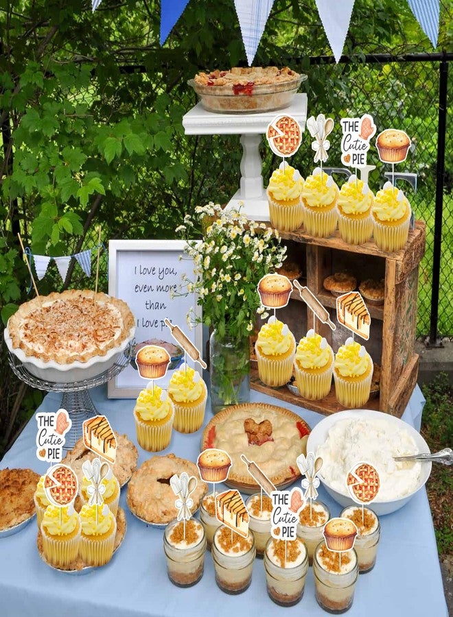 Balterever 36pcs Little Cutie Pie Baby Shower Cupcake Toppers Cutie Pie Baby Shower Decorations Sweet As Pie First Birthday Decors for Kids Boys Girls - Image 2