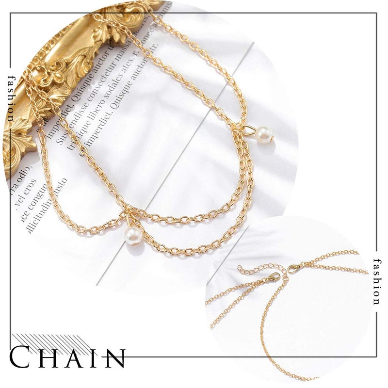 Shidara 1 Pcs Premium Gold Head Chain Pearl Pendant Hair Piece Bead Gorgeous Hair Chain Elegant Head Piece Charming Wedding Prom Bridal Jewelry Accessories for Women - Image 3