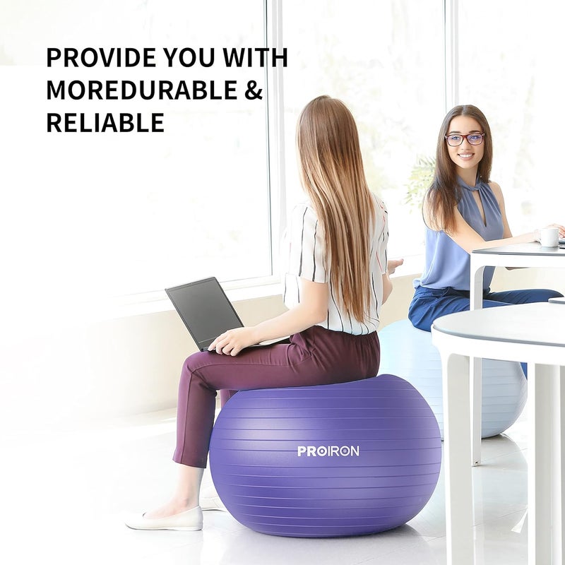 PROIRON Exercise Ball Anti-Burst Yoga Ball Chair with Quick Pump Slip Resistant Gym Ball - Image 5