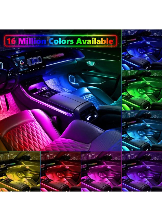 Amki Acrylic Interior Car LED Strip Light, Car Neon Light with APP Control,16 Million Dreamcolor Sound Activated Car Accessories Car Ambient Light Kit with RGB 18 in 1 and 213 Modes 175 inches 593 LED - Image 2