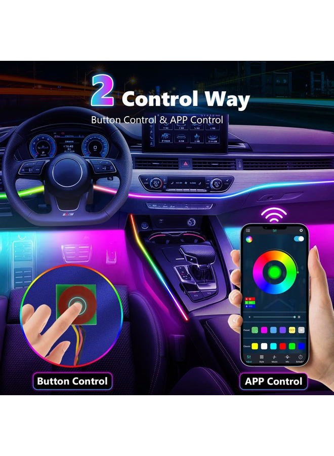 Amki Acrylic Interior Car LED Strip Light, Car Neon Light with APP Control,16 Million Dreamcolor Sound Activated Car Accessories Car Ambient Light Kit with RGB 18 in 1 and 213 Modes 175 inches 593 LED - Image 3