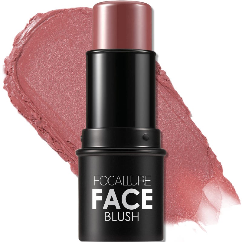 FOCALLURE Cream Blush MakeupBuildable Blush Stick for CheeksMatte and Dewy FinishLong WearingEasy ApplicationLightweight Multi StickDARK ROSE - Image 3