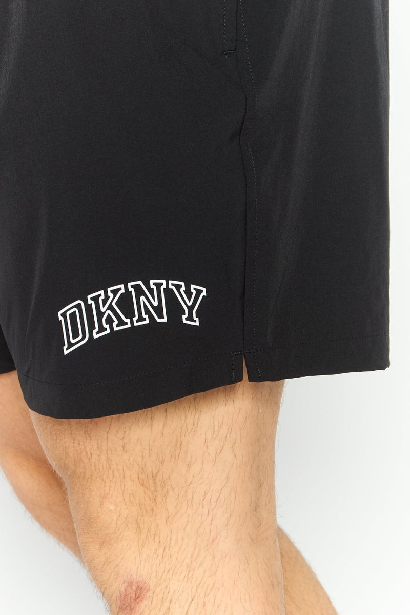 DKNY Men Drawstring Brand Logo Swim Shorts, Black  - Image 4