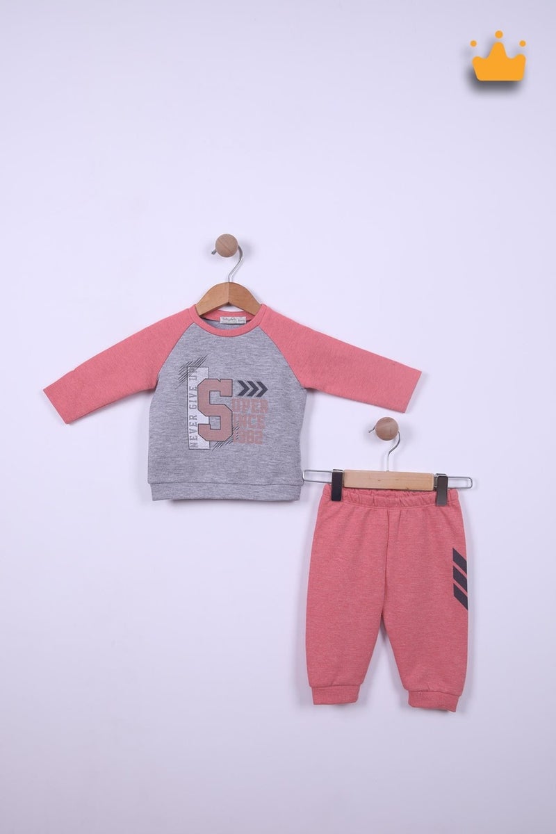 Pino Baby Babyhola 6-24 Months Never Give Up Baby Boy Tracksuit 12037  - Image 1
