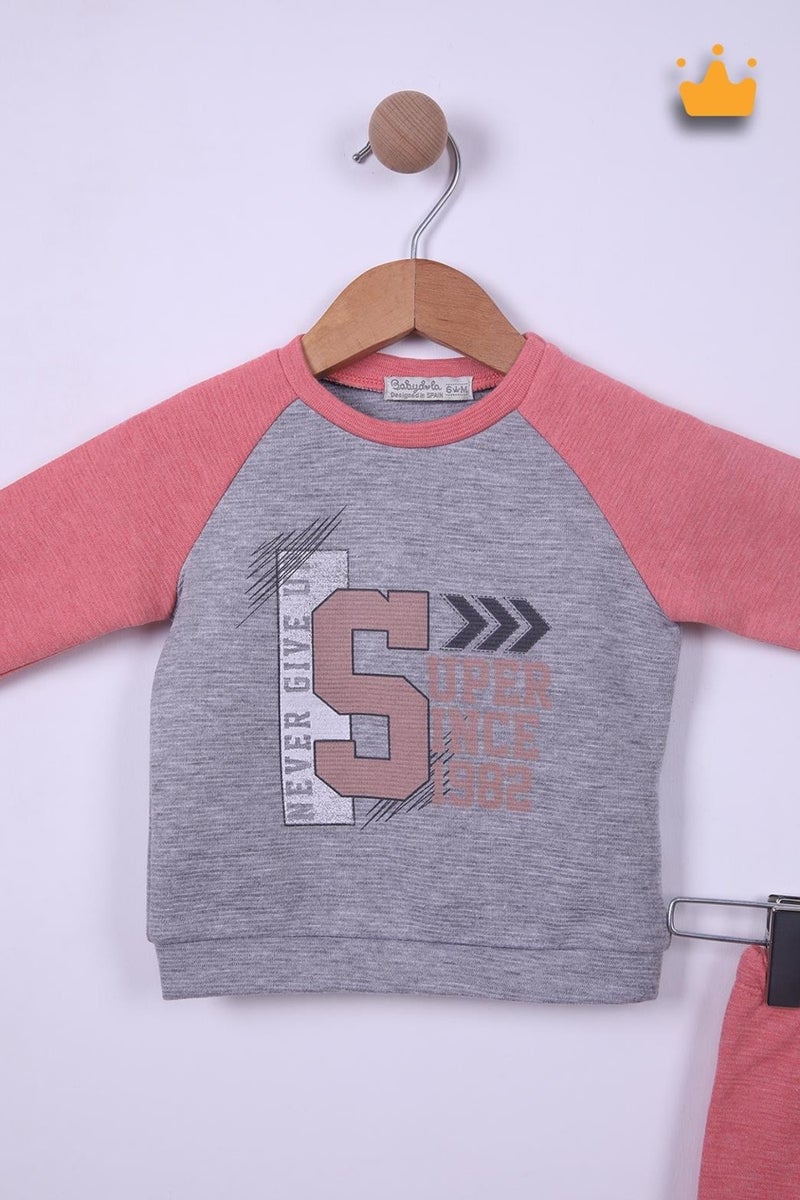 Pino Baby Babyhola 6-24 Months Never Give Up Baby Boy Tracksuit 12037  - Image 2