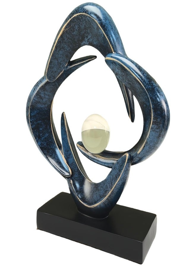 CECKQUE Modern Home Decor Abstract Decorative Sculpture Decorations for Living Room Dining Room Office, Resin Art Statues Coffee Table Bookshelf Decor Accents (Blue) - Image 2