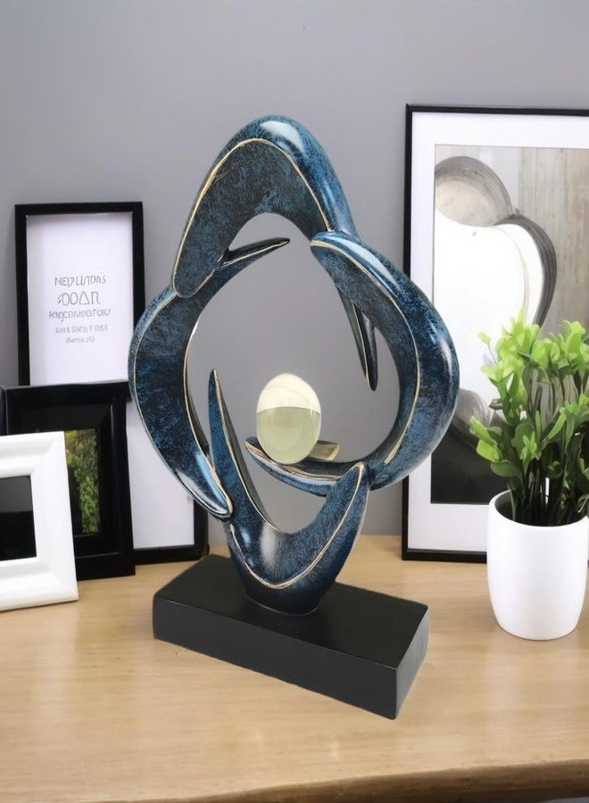 CECKQUE Modern Home Decor Abstract Decorative Sculpture Decorations for Living Room Dining Room Office, Resin Art Statues Coffee Table Bookshelf Decor Accents (Blue) - Image 5