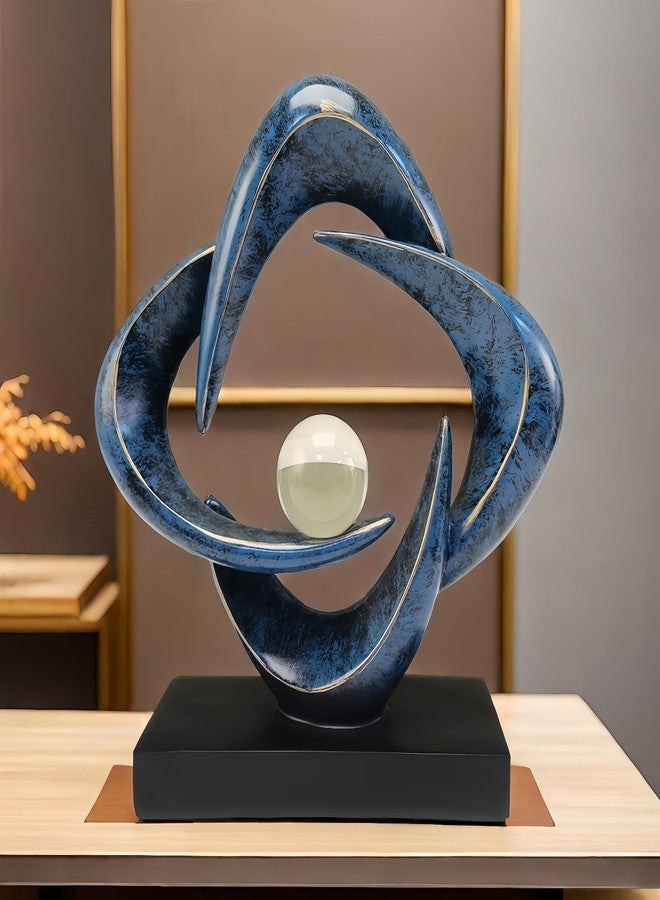 CECKQUE Modern Home Decor Abstract Decorative Sculpture Decorations for Living Room Dining Room Office, Resin Art Statues Coffee Table Bookshelf Decor Accents (Blue) - Image 4