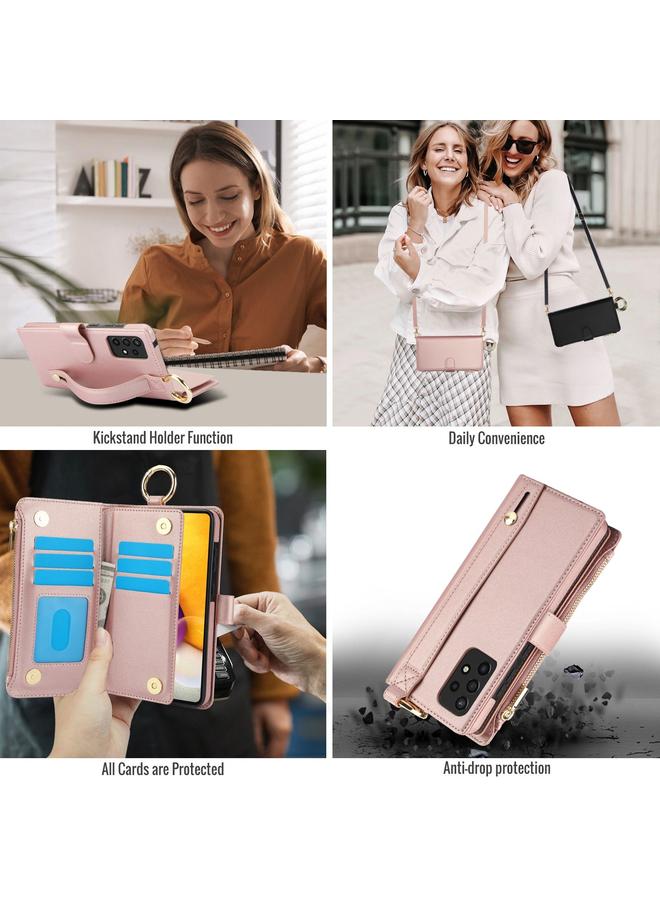 erorex Case For Samsung Galaxy Note20 Ultra Crossbody Ring Multifunctional Wallet Leather Phone Case - Image 4