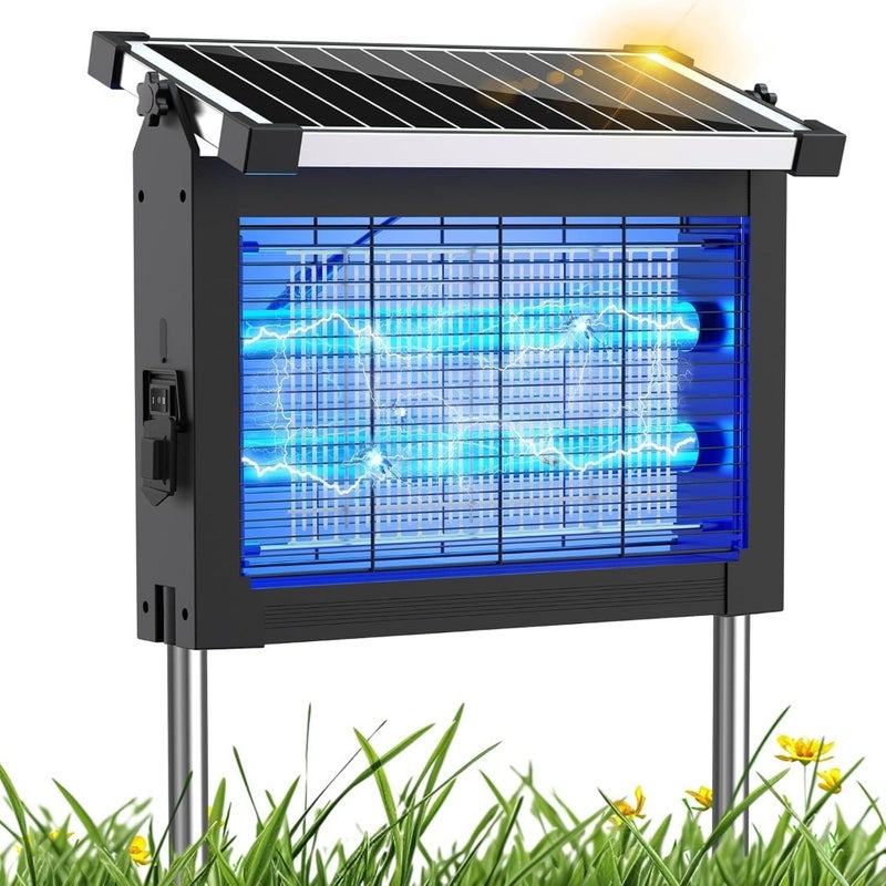 Solar Bug Zapper Outdoor 4500V Rechargeable Mosquito Zapper 4000mAh Battery Indoor Outdoor Use Waterproof For Patio Garden Camping - Image 1