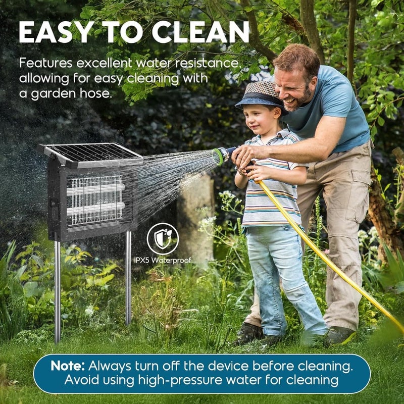 Solar Bug Zapper Outdoor 4500V Rechargeable Mosquito Zapper 4000mAh Battery Indoor Outdoor Use Waterproof For Patio Garden Camping - Image 2