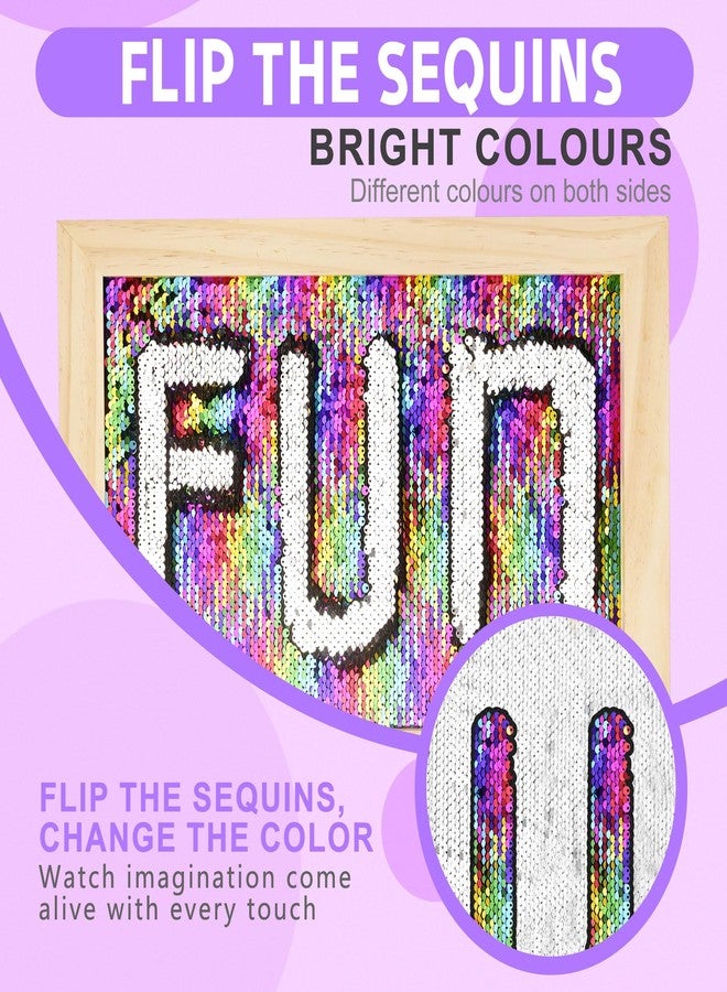 Cunsen 2-Pack Reversible Sequin Sensory Wall Panel for Kids - 16" x 12" Interactive Tactile Sequin Fabric with Wood Frame, Ideal for Sensory Play, Calming & Therapeutic Use, Christmas Gift - Image 5