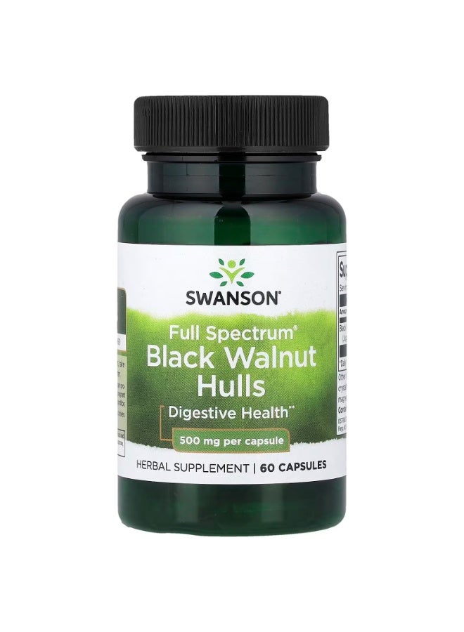 SWANSON Full Spectrum® Black Walnut Hulls, 500 mg, 60 Capsules - Image 1