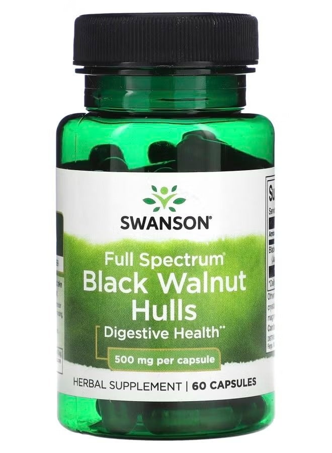 SWANSON Full Spectrum Black Walnut Hulls, 500 mg, 60 Capsules - Image 1