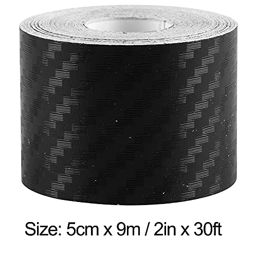 LZLRUN Free Tool Kit 3D Carbon Fiber Vinyl Tape for Black Out Chrome Delete Window Trim Door Trim Universal Chrome Black Dry Carbon Fiber Detailing Tape Overlay Wrap (2Inches x 30Feet) - Image 2