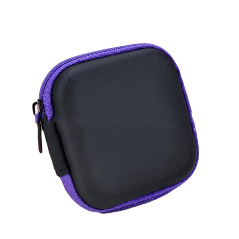 5Pcs Assorted Color Mini Headphones Storage Box Case Portable Travel Carrying Case Earphones Earbuds Headset USB Cable Pouch ( Color) - Image 5