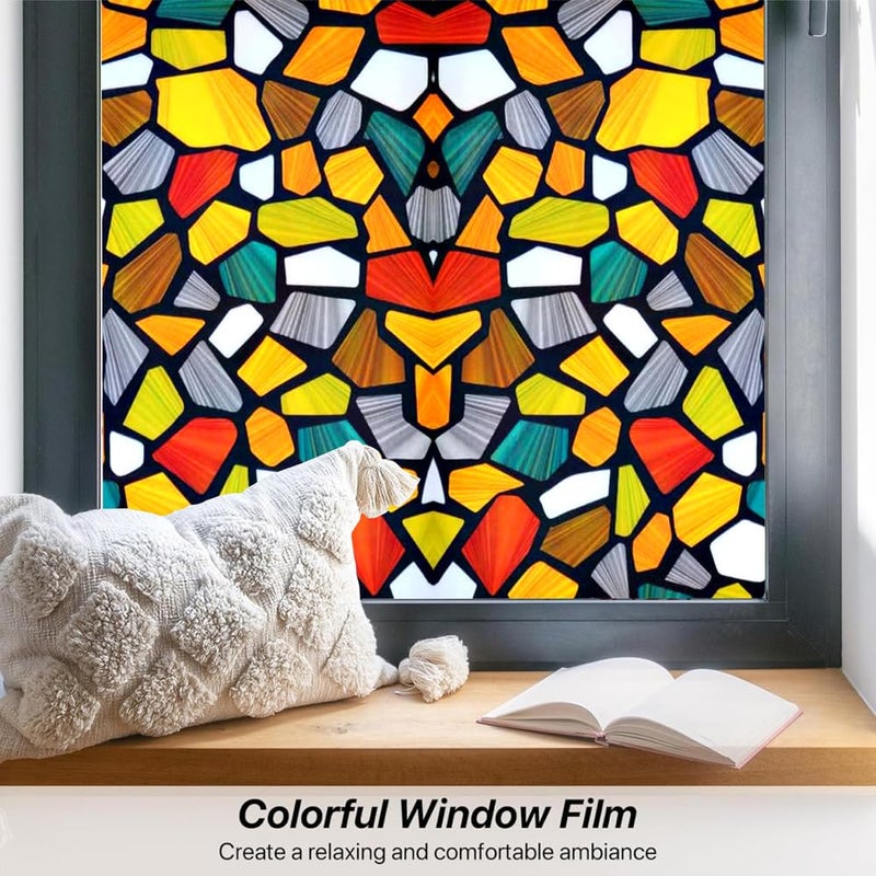 WALLTON Self Adhesive Window Vinyl Frosted Privacy Glass Film Decorative Sticker Wallpaper Sheet for Glass Door, Bathroom, Home, Window.(Shinny Stone, 16x72 Inch) - Image 3