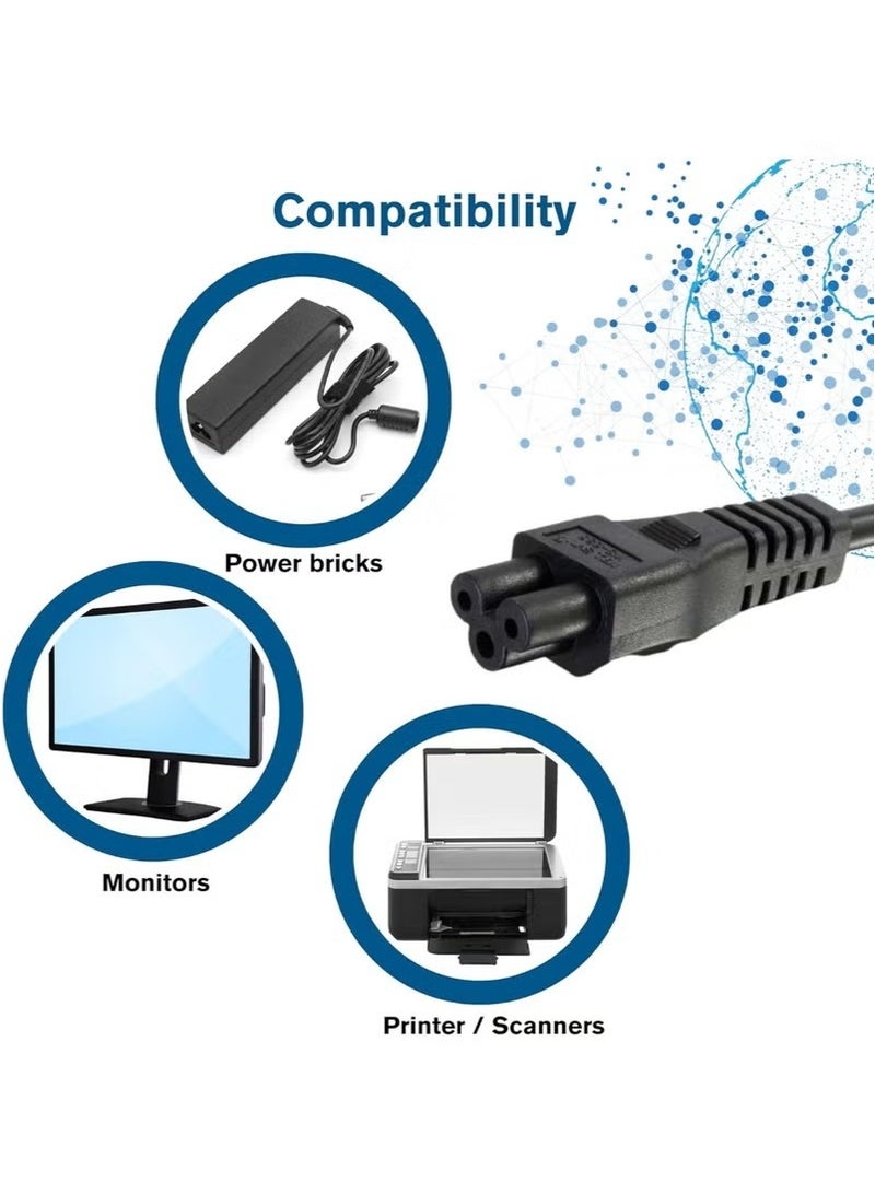 1.5M Laptop Power Cable UK Plug to C5 3 pin Laptop Power lead - Image 4