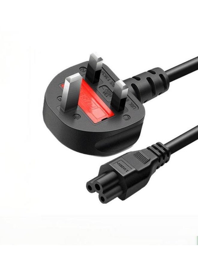 1.5M Laptop Power Cable UK Plug to C5 3 pin Laptop Power lead - Image 1