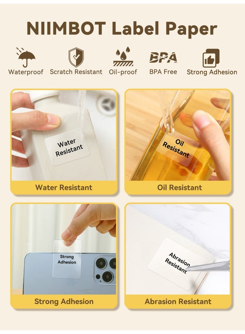 نيمبوت شريط ملصقات شفاف من NIIMBOT لطرازات B1/B21/B31/B3S، 1.97 بوصة × 1.18 بوصة (50 × 30 مم)، 230 ملصقًا في كل لفة، ملصقات حرارية لبرطمانات ماسون/التوابل/الباركود/الرمز الاستجابي/العناوين/الأعمال الصغيرة - Image 4