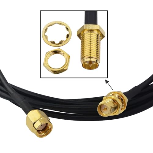 Boobrie RP-SMA Coaxial Cable 6.5ft/2M RG174 Cable RP SMA Male to RP SMA Female Low Loss Antenna Cable RP SMA Extension Cable for WiFi Antenna 4G etc, RG174 RP SMA Cable Male to Female Coax Cable - Image 4