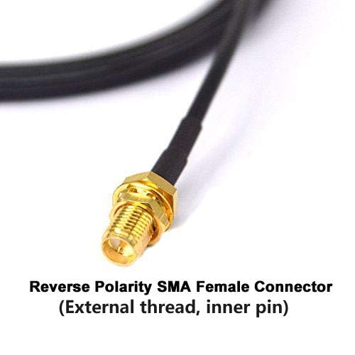Boobrie RP-SMA Coaxial Cable 6.5ft/2M RG174 Cable RP SMA Male to RP SMA Female Low Loss Antenna Cable RP SMA Extension Cable for WiFi Antenna 4G etc, RG174 RP SMA Cable Male to Female Coax Cable - Image 3