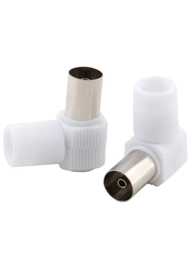 2pcs 90 Degree TV Coaxial RF Connector Adapters No Soldering 9 5mm Antenna Male Female - Image 4