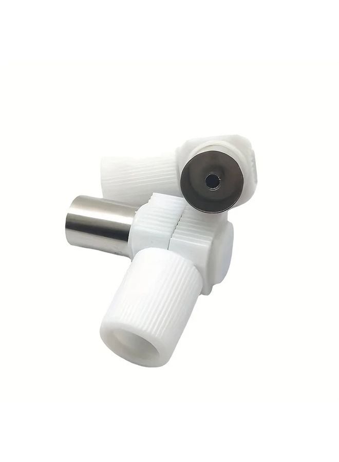 2pcs 90 Degree TV Coaxial RF Connector Adapters No Soldering 9 5mm Antenna Male Female - Image 1