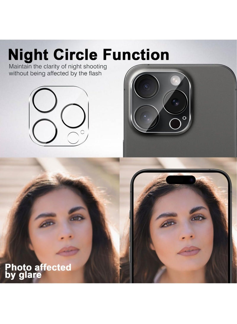 Captaintech Tempered Glass Screen Protector for iPhone 15 Pro Max 2+2 Pack + Camera Lens Protector Anti Fingerprint Anti-Scratch Easy Installation Bubble Free Full-Coverage 9H Hardness Film - Image 5