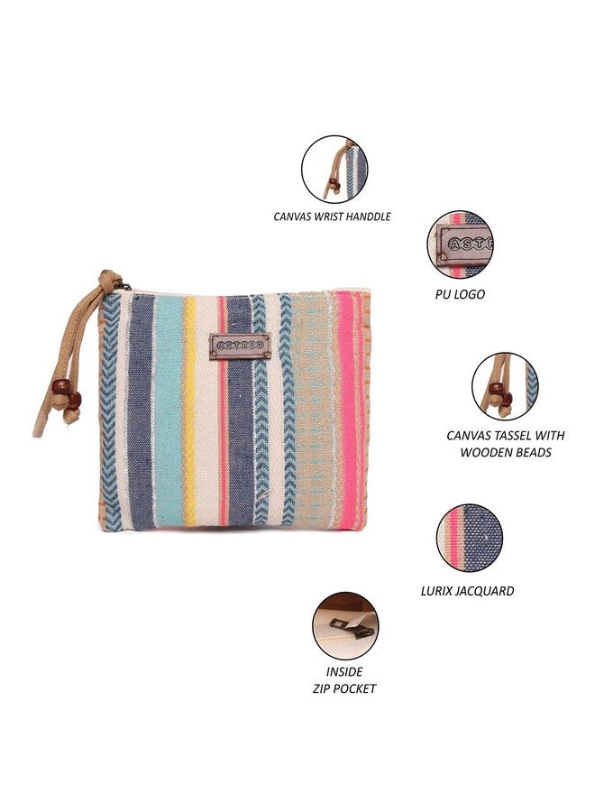 ASTRID Cotton Travel/Make Up Pouch (Multicolor) - Image 5