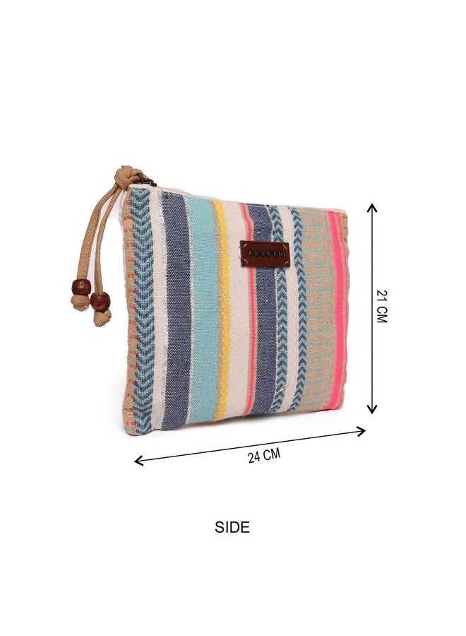 ASTRID Cotton Travel/Make Up Pouch (Multicolor) - Image 2