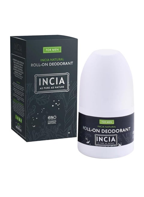 Natural Men's Roll On Deodorant Vegan, Aluminum Free Deodorant for Men, Fresh, Cruelty Free, Paraben Free, Natural Fragrance - 50 ml