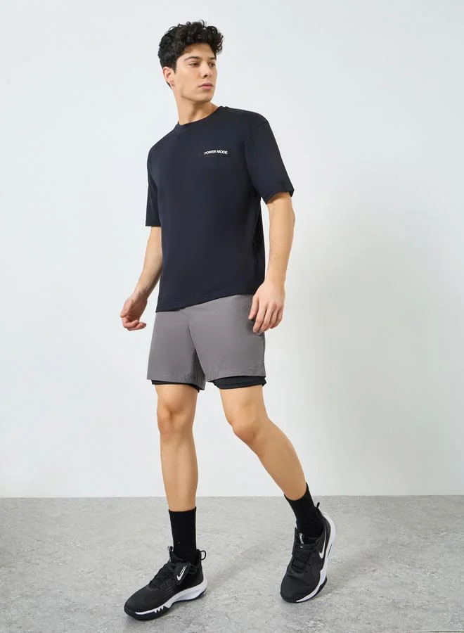 Men Grey Relaxed Running Shorts