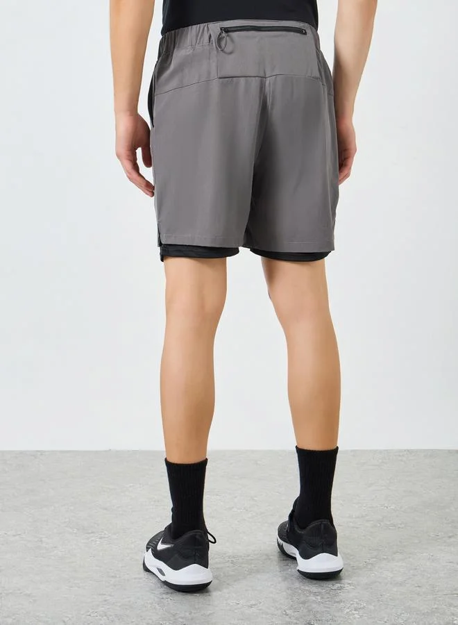 Styli Active Grey Men Grey Relaxed Running Shorts for Men | Best Price UAE
