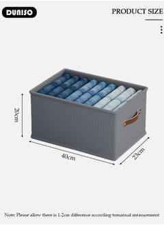 DUNISO 3 Pieces Foldable Closet Storage Organizer, Washable Closet Storage Boxes with Carrying Handles, Stackable Wardrobe Clothes Organizer, Closet Storage Basket, Cube Storage Bin for Clothes Wardrobe Home Bedroom Office  - Image 4