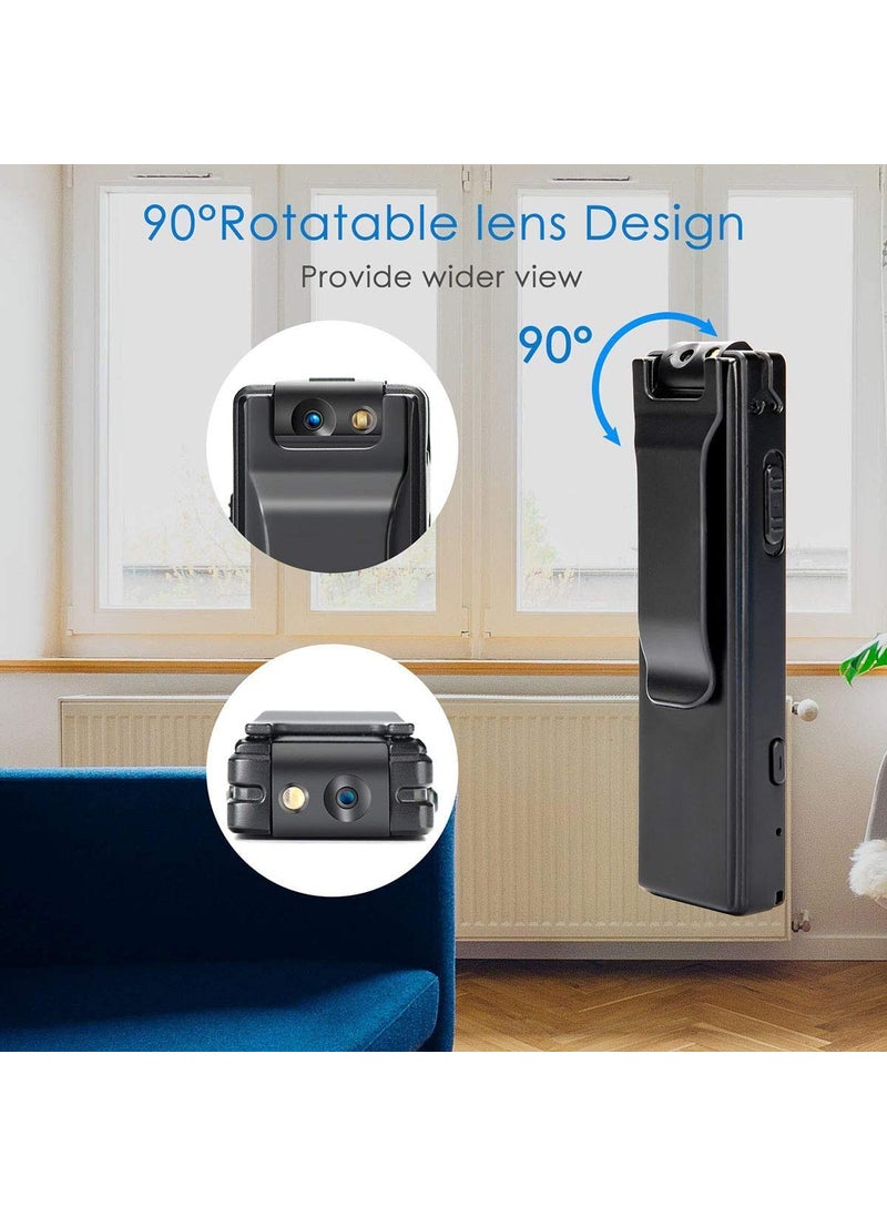 TECHNOVIEW TECHNOVIEW Wired 1080p 5MP 110 Viewing Area A3 Body Camera Portable Device with Long Working Nigh Lamp Motion Activated Indoor and Outddor Security Cam A3 Black  - Image 2