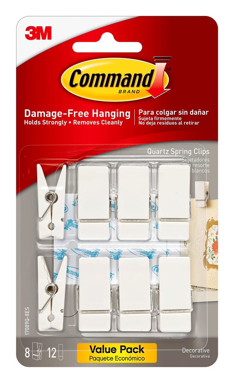 Command Spring Clips Quartz 8Clips 17089Q8ES Great for dorm decor