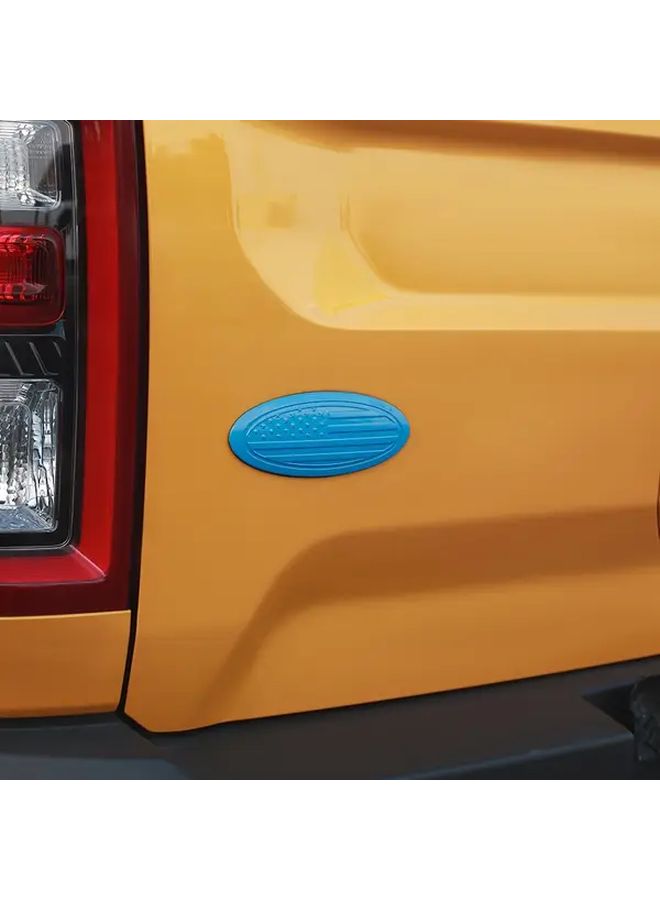 Orange American Flag Car Emblem Cover Durable Plastic Easy Installation Adhesive Strips Vehicle Exterior Accessory - Image 4