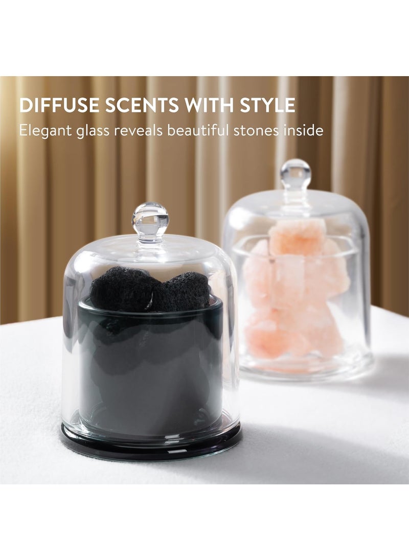 Navaris Navaris Lava Stone Volcano Diffuser  Glass Waterless Diffuser for Essential Oils  No Electricity Portable Aromatherapy  for a Calming Fragrant Living Space  - Image 2