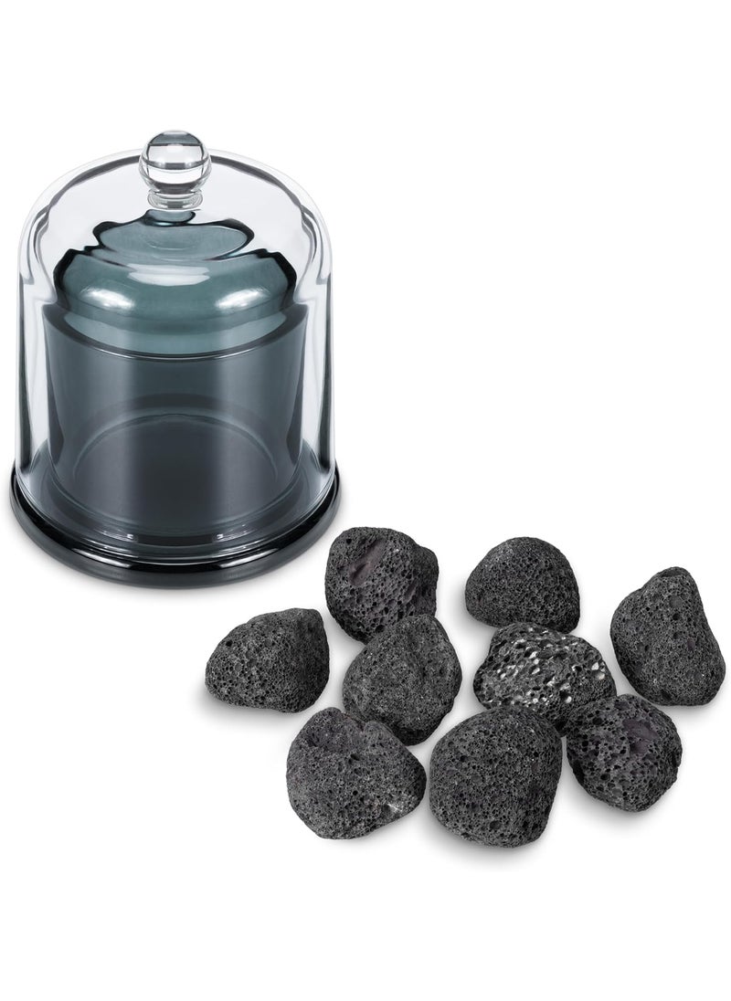 Navaris Navaris Lava Stone Volcano Diffuser  Glass Waterless Diffuser for Essential Oils  No Electricity Portable Aromatherapy  for a Calming Fragrant Living Space  - Image 1